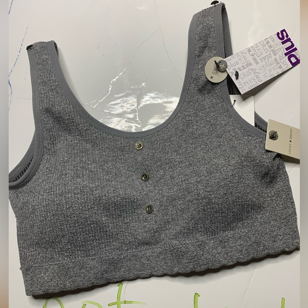 NWT plus Lucky brand gray floral padded bralette Size 1X